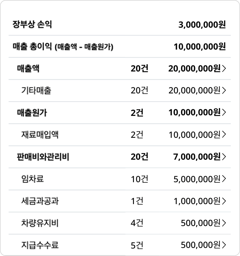 자동 손익계산서