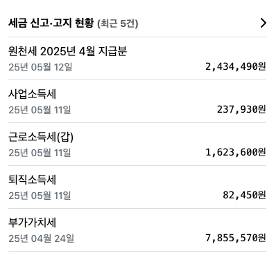 세금신고 현황
